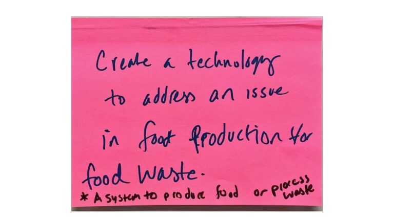 Challenge statement: Create a technology to address an issue in food production or food waste